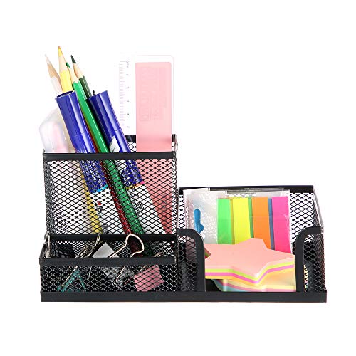 Toysdone Pen Holder Mesh Pencil Holder Metal Pencil Holders Pen Organizer Black for Desk Office Pencil Holders