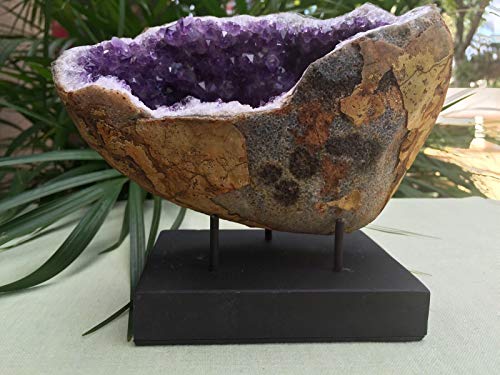 KCHEX Display Stand for Gemstone Mineral Specimens Citrine Amethyst Geode Stand Prong