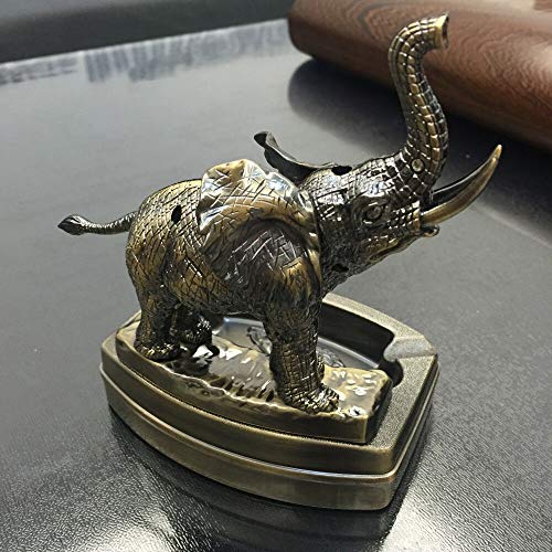 COLIBYOU Ashtray Material Elephant Shape Novelty Cigarette Ash Tray with a Refill Lighter