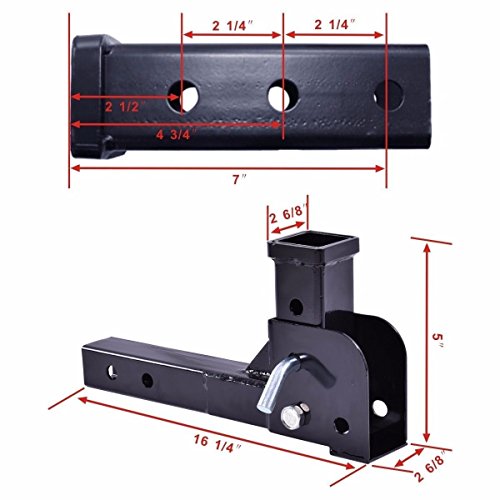 COLIBROX 500LB Folding 2" Trailer Hitch Mount Shank Adapter Cargo Wheelchair Carrier