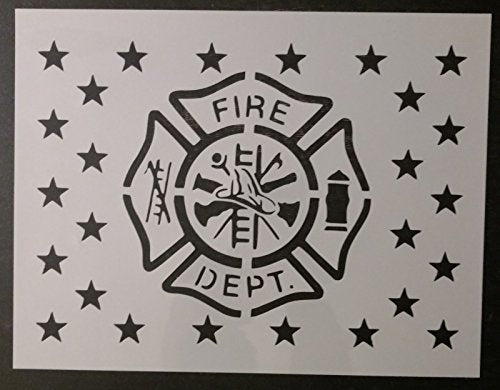 KCHEX Reusable Sturdy Fire Department Flag 11" x 8.5" Custom Stencil
