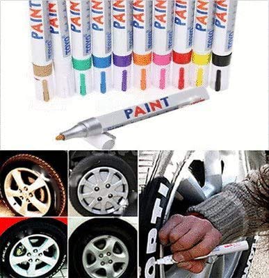 COLIBROX Waterproof Permanent Paint Marker Pen Car Tyre Tire Tread Rubber Metal (red)