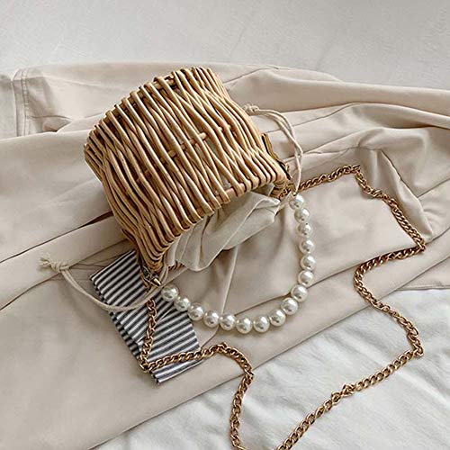 4PCS DIY Imitation Pearl Beads Short Long Handle Shoulder Cross Body Bag Handbag Chains Accessories with Metal Buckles