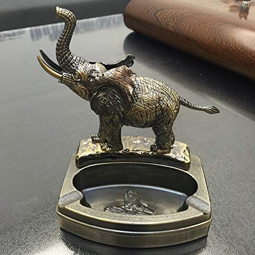 COLIBYOU Ashtray Material Elephant Shape Novelty Cigarette Ash Tray with a Refill Lighter