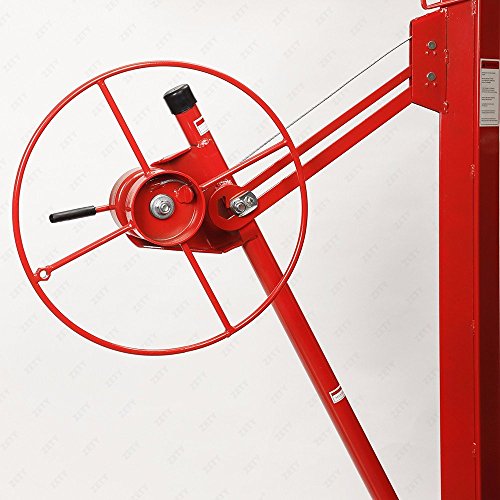 COLIBROX Heavy Duty Drywall & Panel Lift Hoist Professional Red 11Ft Jack Caster Lockable Tool