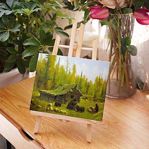 AHXML 16 inch Tabletop Display Artist Easel Stand(1-Each), Accommodates Canvas Art up to 13" high, Tabletop Display Painting for Kids and Adults, Wood