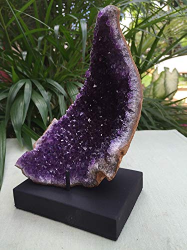 KCHEX Display Stand for Gemstone Mineral Specimens Citrine Amethyst Geode Stand Prong