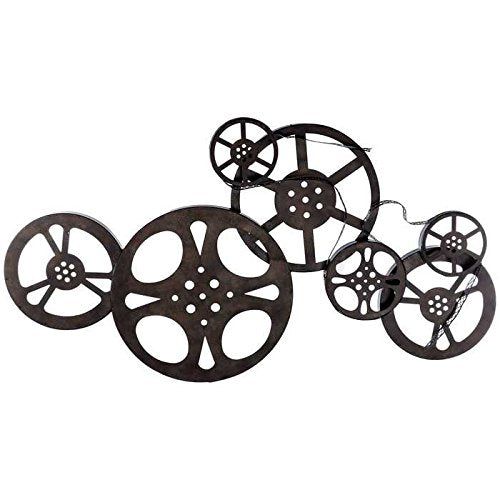 Toysdone Antique Bronze Metal Movie Reel Wall Art