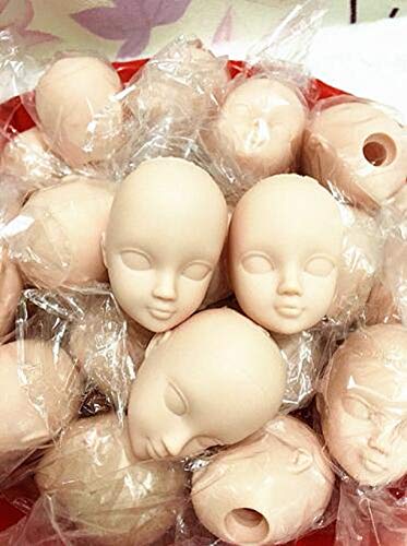 COLIBROX 10pcs Soft Plastic Toy Practice Makeup Doll Head 1/6 White Double-fold Eyelid DIY Heads for BJD Make Up