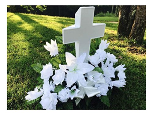 COLIBROX Solar Lighted Cross Memorial Light for Grave or Garden