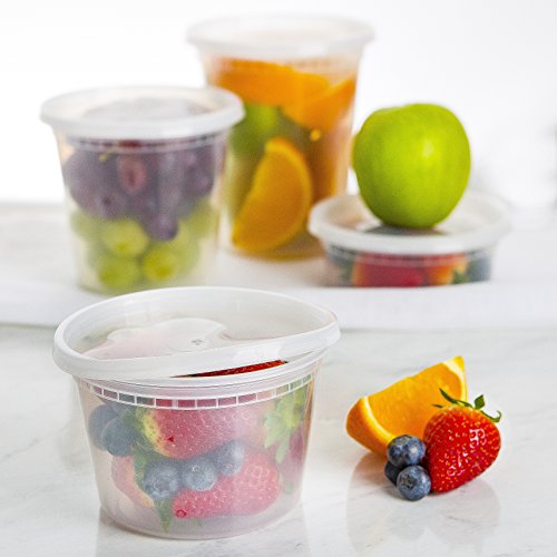 50pk 16oz Small Plastic Containers with Lids - Freezer Containers Deli Containers with Lids - Plastic Food Storage Containers with lids Plastic Food Containers with Lids Plastic Container