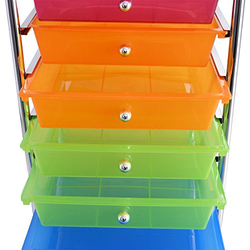 COLIBROX NEW 10 Drawer Rolling Storage Cart Scrapbook Paper Office School Organizer Rainbow
