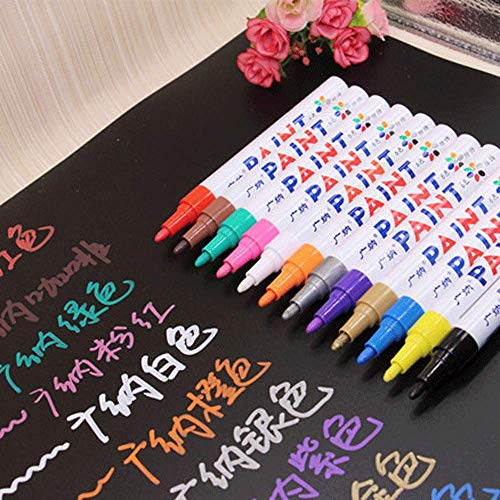 COLIBYOU Universal Waterproof Permanent Paint Marker Pen Car Tyre Tire Tread Rubber Metal (white)