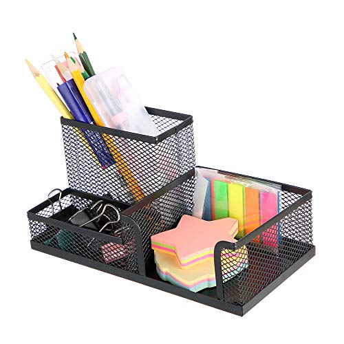 Toysdone Pen Holder Mesh Pencil Holder Metal Pencil Holders Pen Organizer Black for Desk Office Pencil Holders