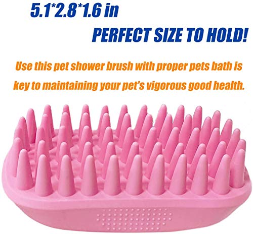 1 Piece 2 In 1 Pet Silicone Bath Brush, Pet Bath Soap Dispenser Massag