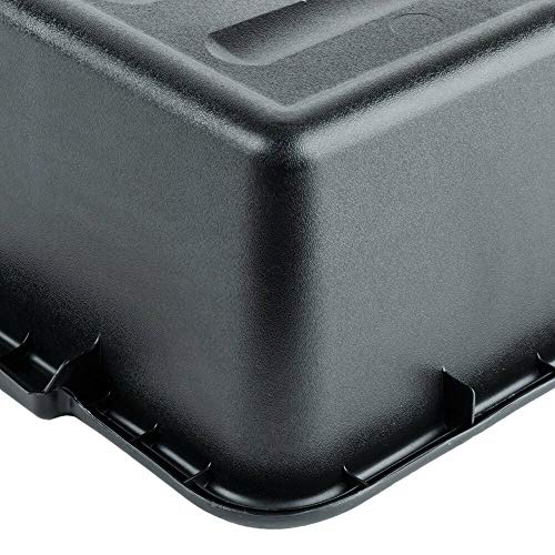 COLIBYOU 6 Pack 20" x 15" x 7" Black Polypropylene Bus Dish Plastic Restaurant Tub w/Lid of Set