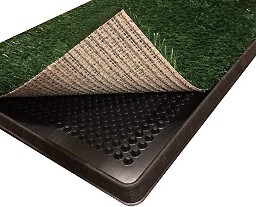 KCHEX Grass Toilet Trainer Tray for Dogs and Puppies Large 20 x 25 Inch. Training Grass Pee Pad for Indoor, Outdoor Use, Porches, Apartments and Houses Grass Turf Mat