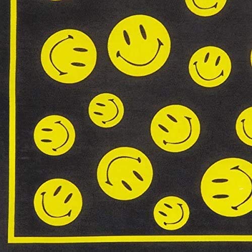 SKEMIX Black with Smiley Faces Bandana