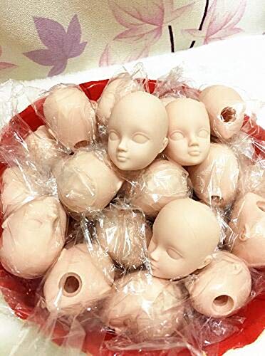 COLIBROX 10pcs Soft Plastic Toy Practice Makeup Doll Head 1/6 White Double-fold Eyelid DIY Heads for BJD Make Up