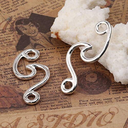 SKEMIX Jewelry Making Supplies Ocean Wave Charms 32mm Silver Plated Connector Pendants C1207-5PCs Personalized Necklaces Bracelets and Other Jewelry