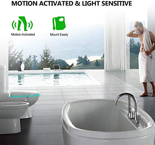 COLIBROX Toilet Night Light, Motion Activated LED Light, 8 Colors Changing Toilet Bowl Nightlight Bathroom Battery Not Included (Night Light)