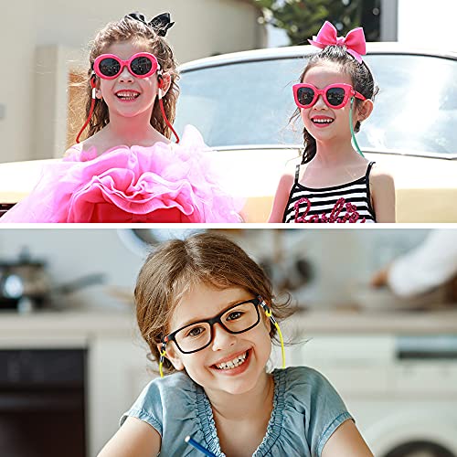 8PCS Kids Glasses Strap Unicorn Rainbow Adjuster Stretchy Eyeglass Strap for Girls Boys