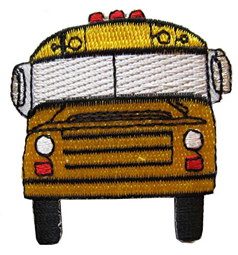 KCHEX 1 7/8" School Bus Embroidery Iron On Applique Patch, Sew on Patches Badge DIY Craft