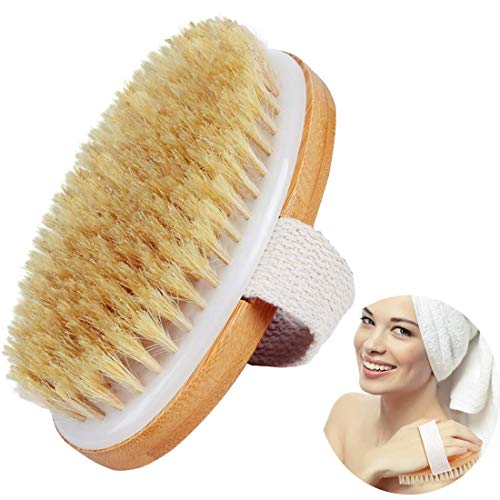 ESKONI Dry Body Brush-100% Nature Boar Bristles Bamboo Shower Bath Brushes for Exfoliating - Help your Cellulite Reduction Body Massage Glowing Skin -Improves Lymphatic Functions,Sleep Improvement