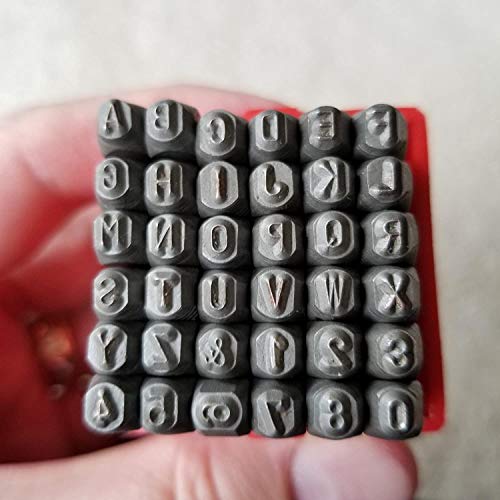 COLIBROX 36 pc 1/8" 3MM Uppercase Letter & Number Steel Stamp Die Punch Jewelers Set Metal in Case by Best Jewelry Supply