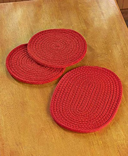 Toysdone Set of 3 Fabric Trivets (Red)