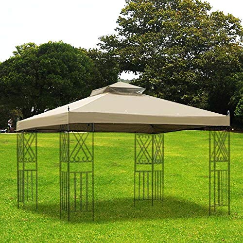 KCHEX 10x12 Feet Gazebo Canopy Top Replacement 2 Tier Patio Garden UV-Resistant Cover