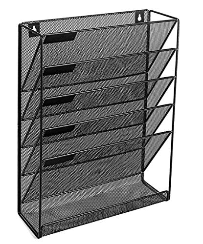 COLIBROX Vertical File Organizer for Home and Office | Mail Holder, Magazine Rack and File Storage. Black | by Omni SolidWare
