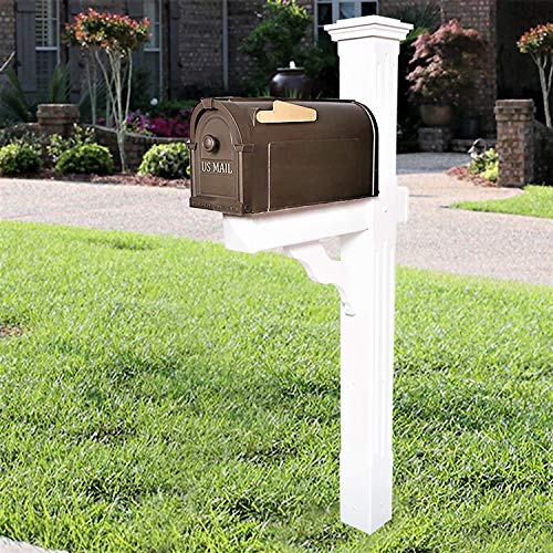 KCHEX Bronze Gold Post Mount Mailbox Durable Large Mail Box Lettering