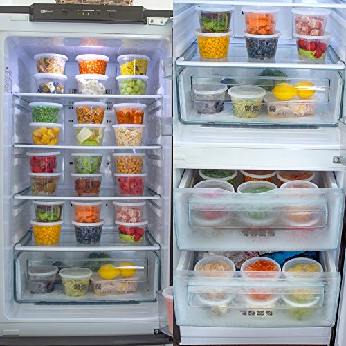 50pk 16oz Small Plastic Containers with Lids - Freezer Containers Deli Containers with Lids - Plastic Food Storage Containers with lids Plastic Food Containers with Lids Plastic Container