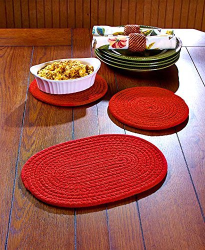 Toysdone Set of 3 Fabric Trivets (Red)