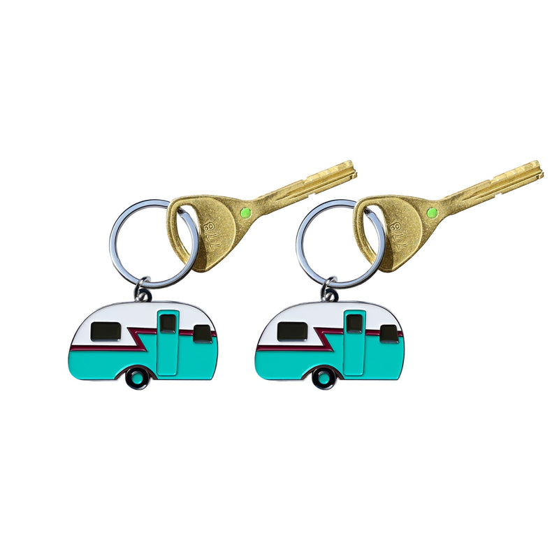 COLIBROX RV Keychain - Gift Camper Keychain - 2 Pack Camper Key Chain Set - Funny Camping Accessories - Gift For RV Owners - Unique Camping Gifts For Women Men - Camping Keychain - Retro Key Chain